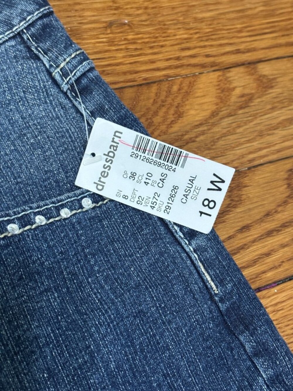 Roz & Ali Dressbarn Womens Capri Jeans Plus Sz 18W Blue Stretch Denim Pants NWT - Picture 4 of 9
